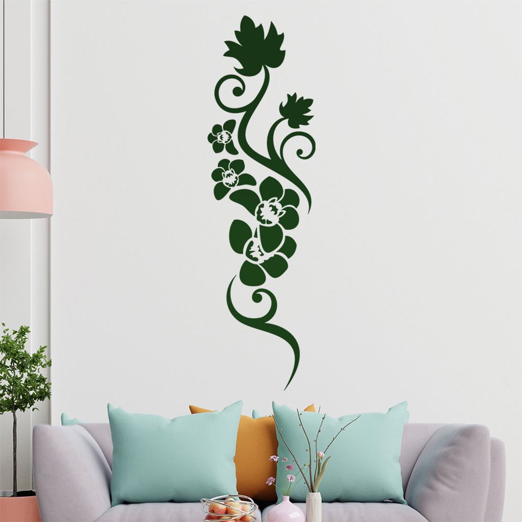 Orchidee - Linien Wandtattoo in 6 Größen - Wandaufkleber Wall Sticker - Dekoration, Küche, Wohnzimmer, Schlafzimmer, Badezimmer
