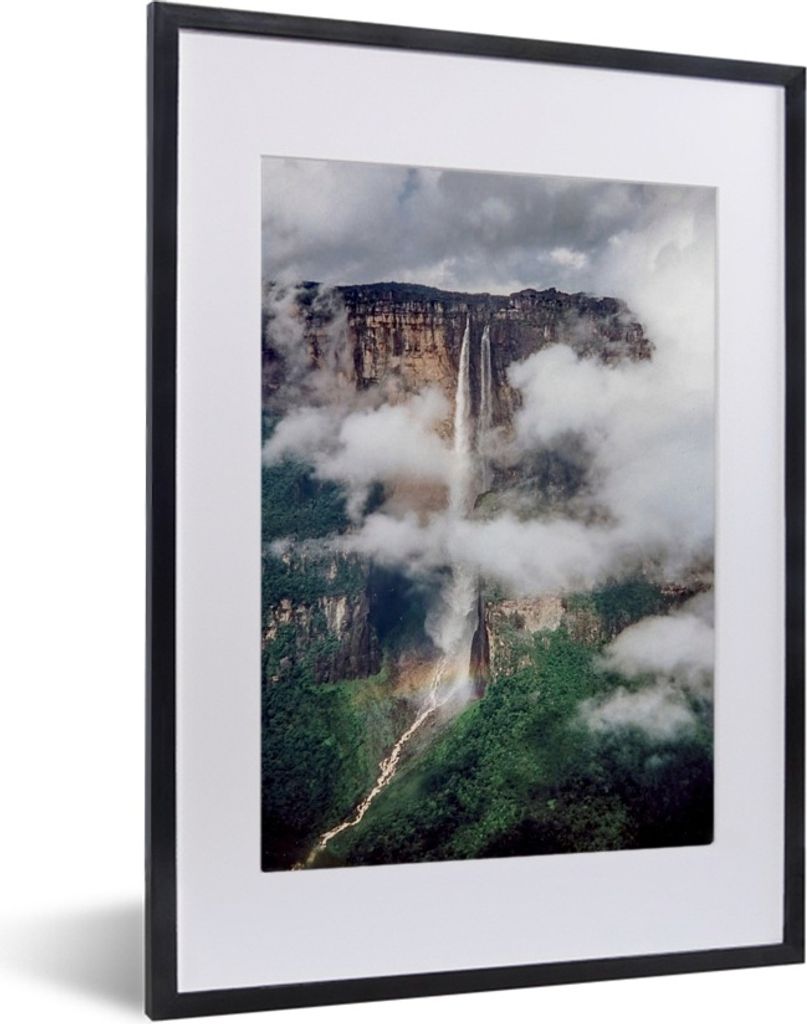 MuchoWow MuchoWow Gerahmtes Poster Wolken umgeben die Landschaft des Canaima-Nationalparks 30x40 cm - Poster mit zchwarzem Bilderrahmen - Wandp...