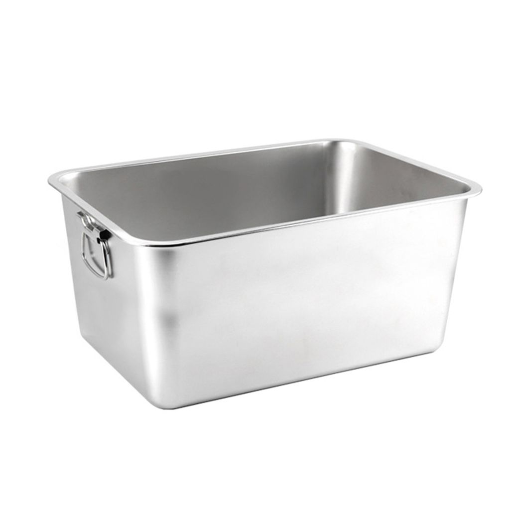 Rechteckige Katzentoilette aus Edelstahl, bruchsicher, niedriger Einstieg, offen, geräumig, Katzentoilette aus Metall, Haustierzubehör