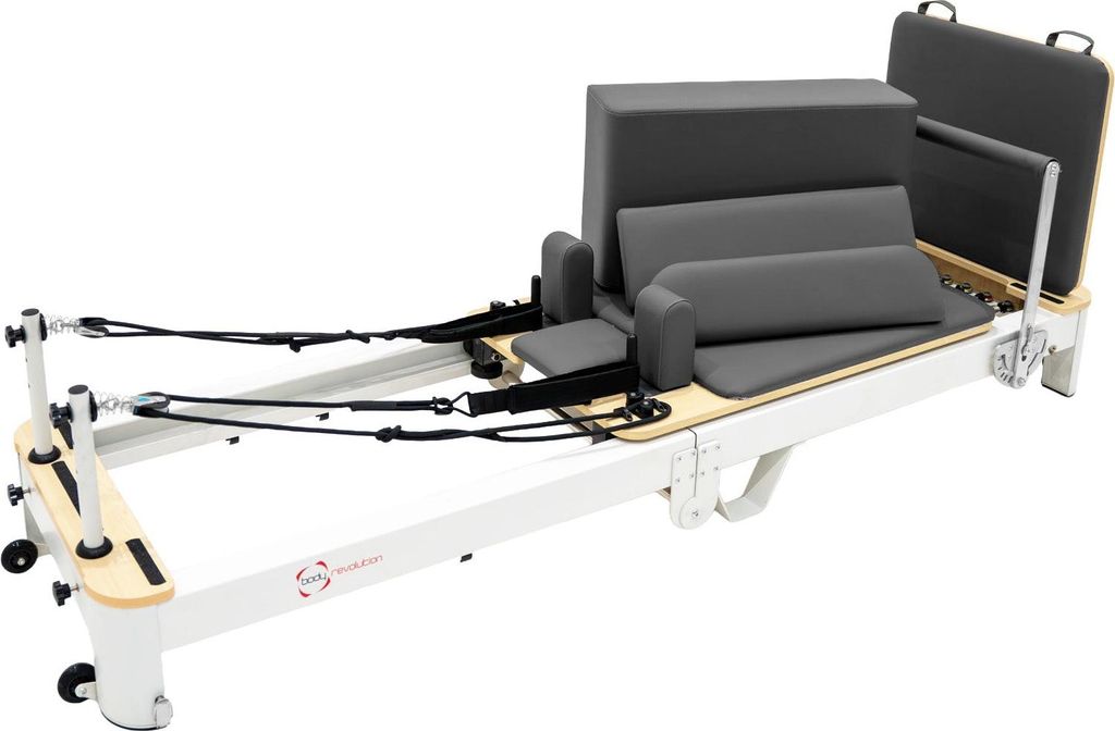 Pilates Maschine Aluminium Klappbar Tragbar 6 Federn Erweiterte Plattform Höhenverstellbare Riemenscheiben Fußstütze Heim Fitness Studio Gerät ...