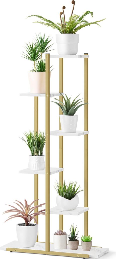 Support à pots de fleurs en marbre Valora avec 6 étagères Image du produit 