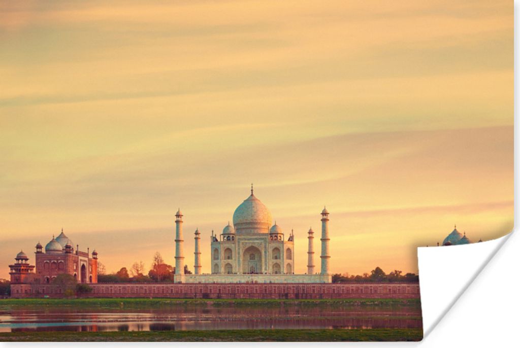 MuchoWow Poster Blick auf das Taj Mahal in Indien 180x120 cm - Fotoplakat