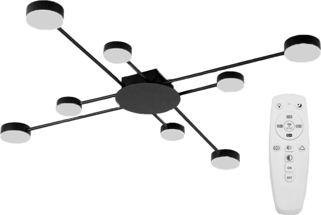 tooLight Deckenlampe App523-8C Modern 8-Arm Schwarz Led Produktbild 