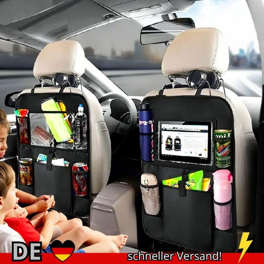Auto Rücksitz Organizer mit Touchscreen Tablet Halter Aufbewahrung Taschen