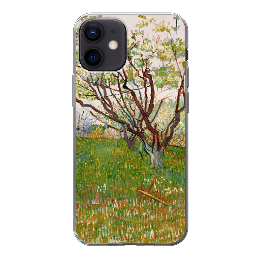 MuchoWow Handyhülle Schutzhülle Hülle für iPhone 12 Blühender Obstgarten - Vincent van Gogh Silikon Softcase Handy Hülle - Schutzhülle