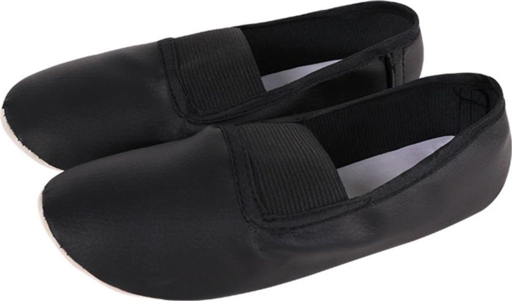 INF Schwarze Kunstleder Canvas Ballettschuhe weichsohlig atmungsaktiv leicht 38