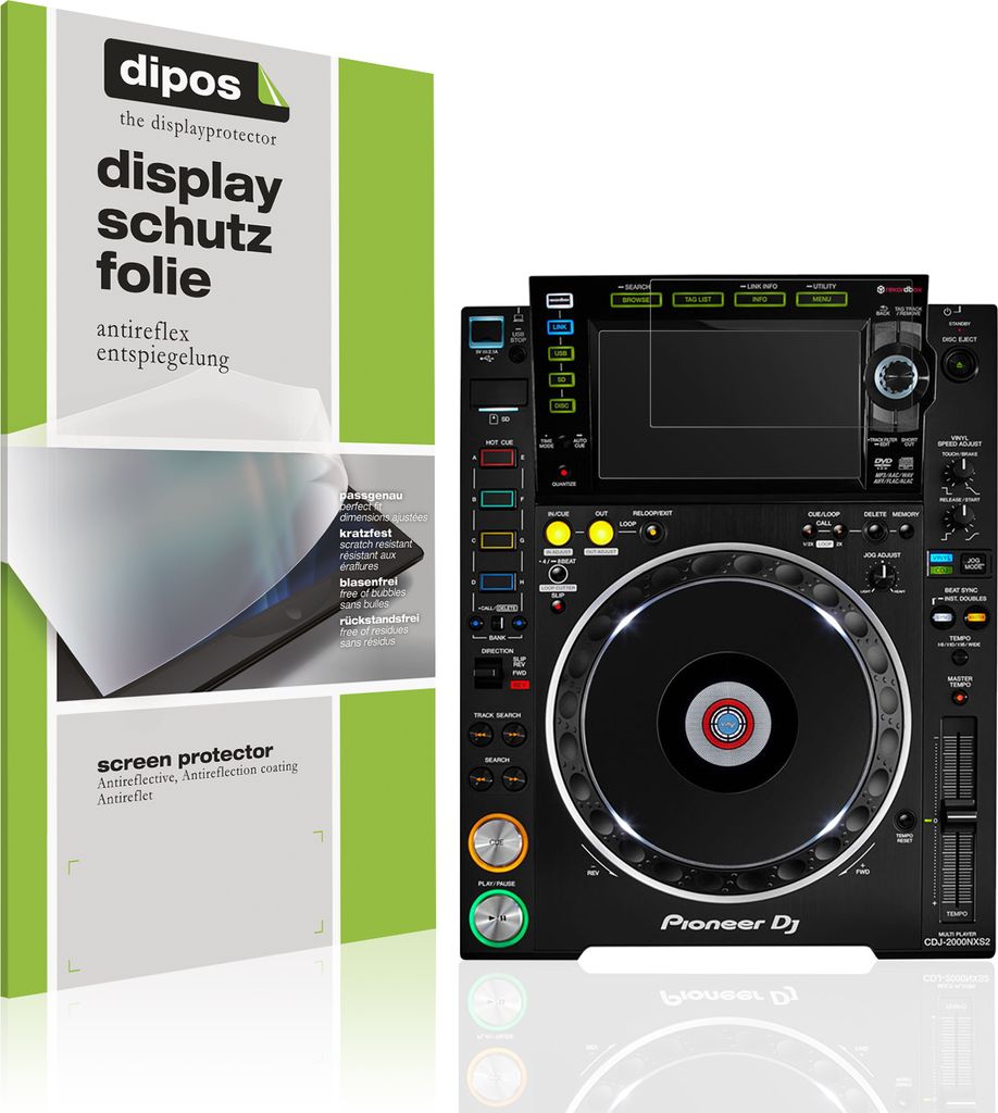 2x Schutzfolie für Pioneer CDJ-2000NXS2 Display matt Displayschutzfolie Folie Display Schutz dipos