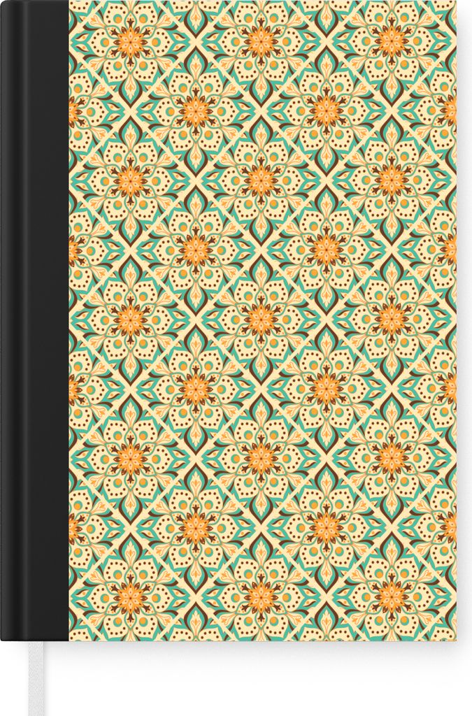 MuchoWow Notizbuch Tagebuch Haushaltsbuch Notebook A5 Boho - Muster - Mandala - Blumen - Notizblock - Notizheft - Notebook - Schreibblock - Papier