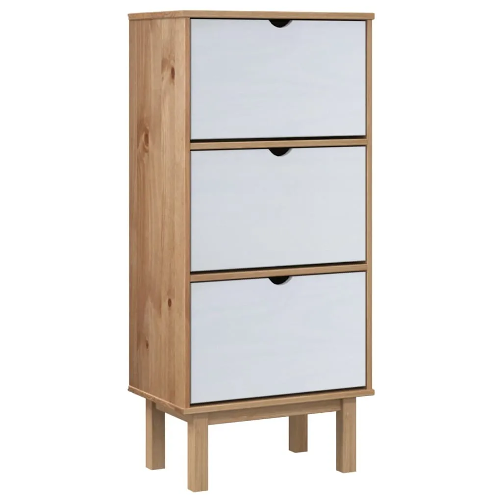 vidaXL Scarpiera OTTA 3 Cassetti Legno Pino: Organizer Salvaspazio