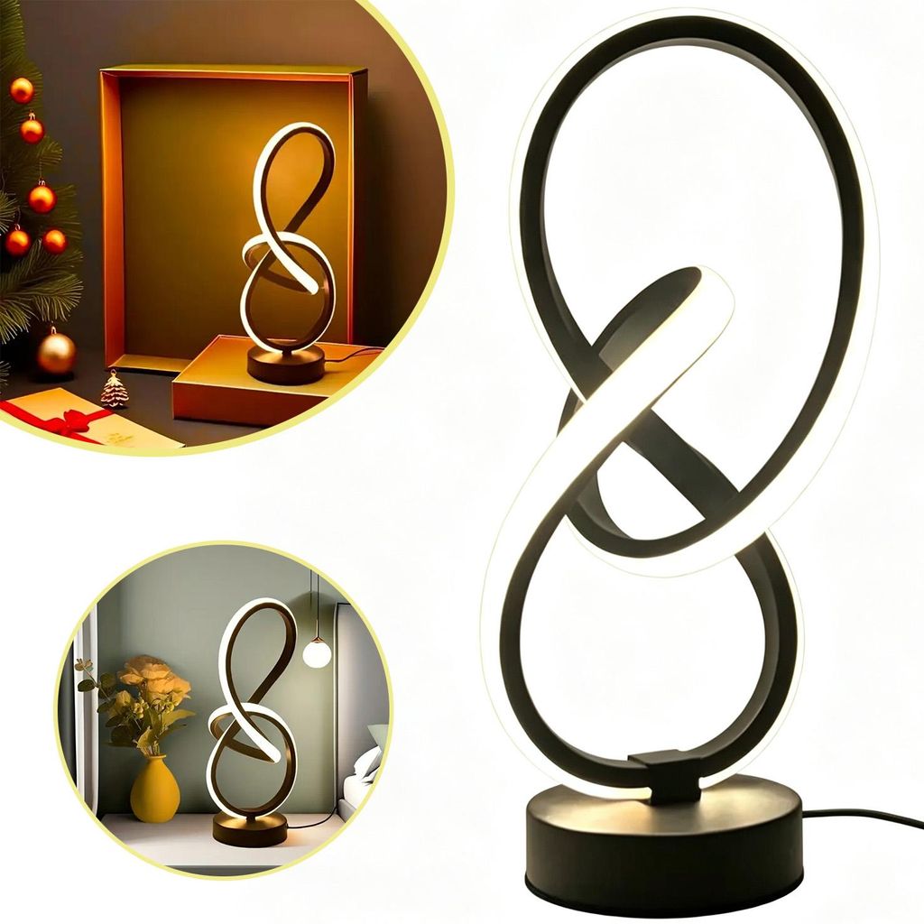 LED Tischlampe Spiral Design, für Schlafzimmer, Büro, Produktbild 