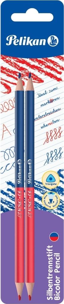 Pelikan Silbentrennstift dünn rot/blau 2er Blisterkarte Produktbild 