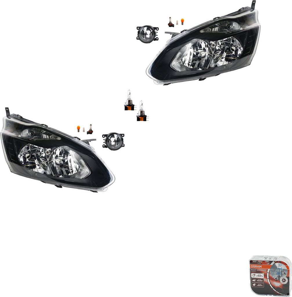 Johns, Scheinwerfer + Osram Night Breaker Laser passend für Ford Transit Custom 12-175 L 8200074008 6202E1 00006202E1 6710027 0000620639 620639 00...