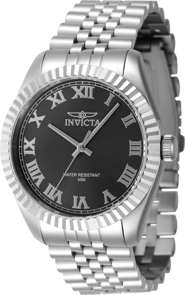 Invicta Specialty 47396 Herren uhr - Wasserdicht - Analog - Quarzuhrwerk - Edelstahl mit schwarzen zifferblat - 43mm