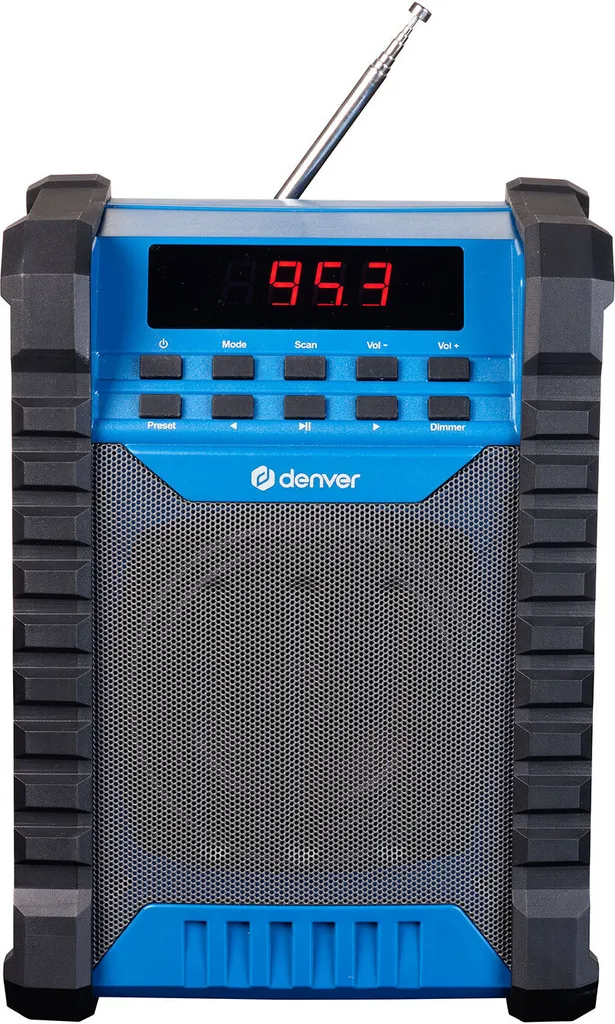 Denver WRB-60 Radio FM Bluetooth IP54 - Poste de Chantier Robuste Noir