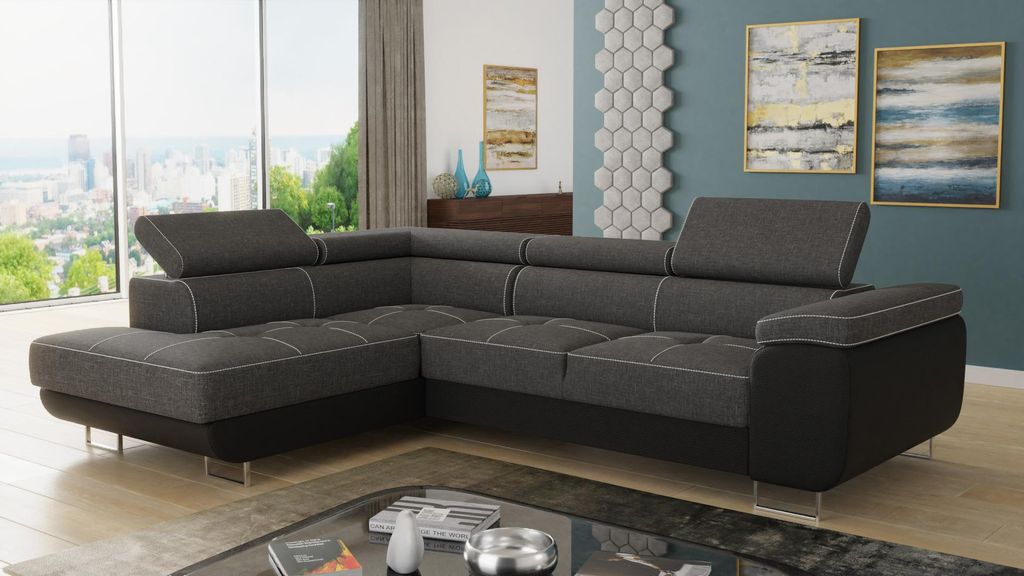 Ecksofa Caris mit Schlaffunktion und einstellbare Produktbild 