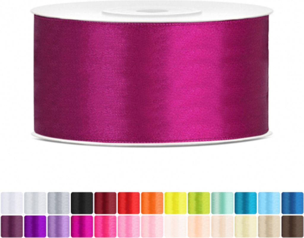 Satinband 38mm Fuchsia - 25 Meter Rolle Geschenk- & Produktbild 
