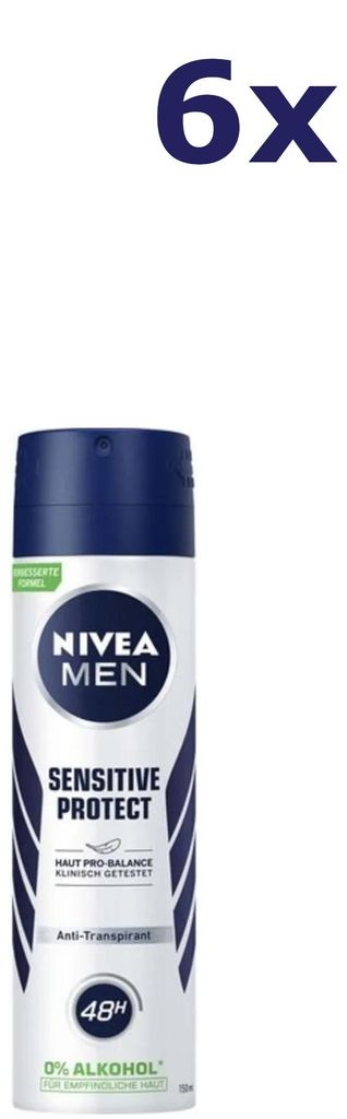 6x Nivea Deo-Spray 150 ml für Männer, Sensitive