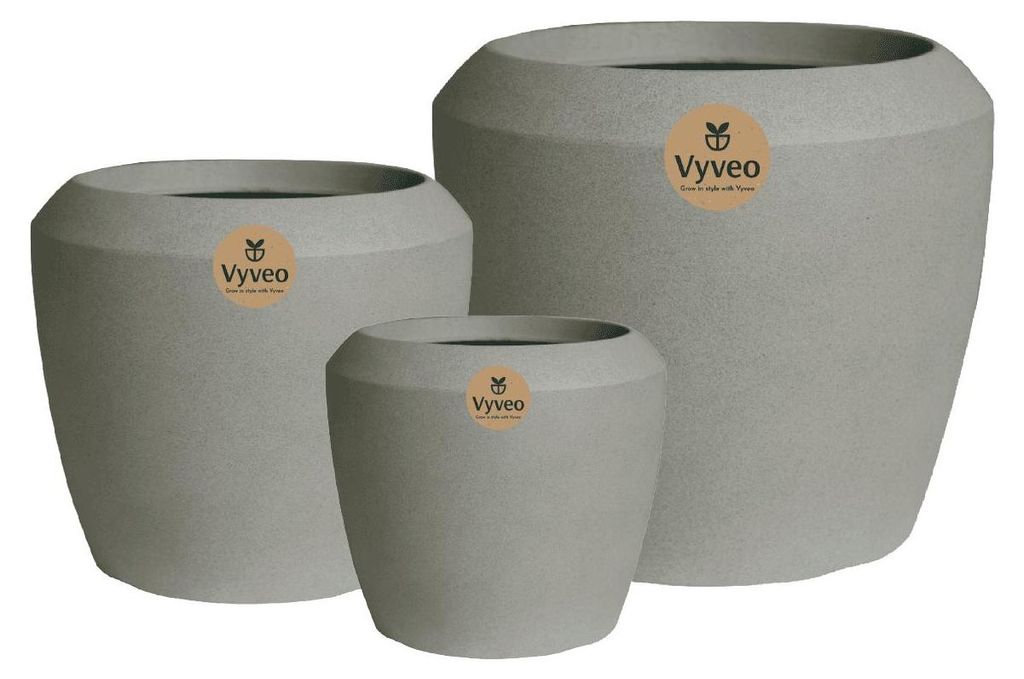 Vyveo - Blumentopf Liora - Grau - Set van 3