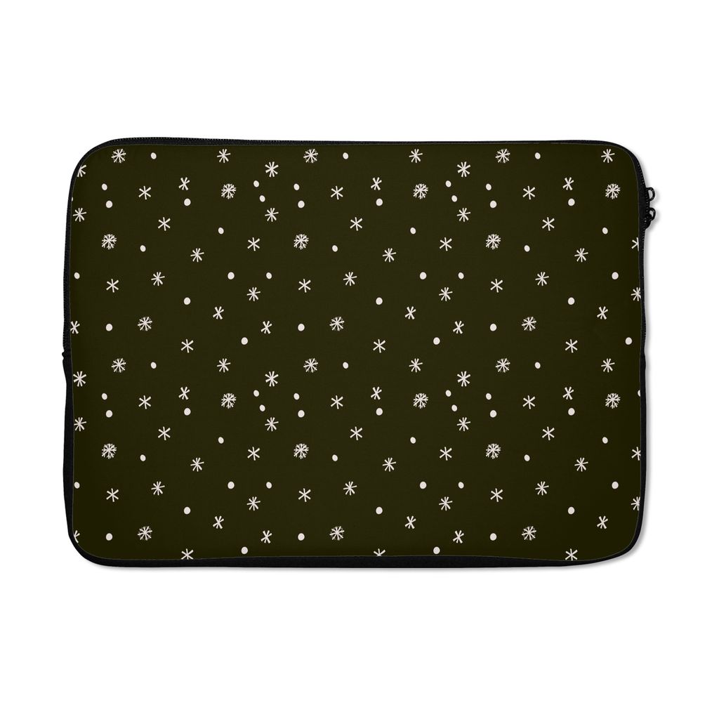 MuchoWow Laptop Hülle 14 ZollSchnee - Winter - Schwarz Laptoptasche - Laptoptasche - Stoßsicher - Schutzhaube