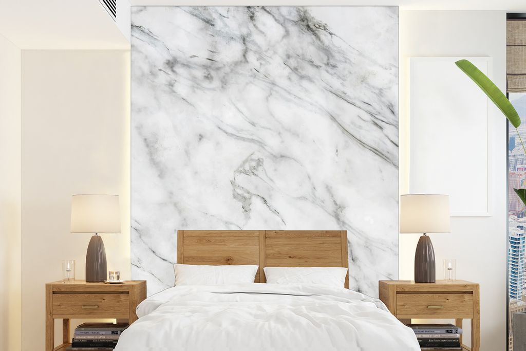 MuchoWow Fototapete für Wohnzimmer oder Schlafzimmer Wandtapete Vinyl Motivtapete Marmor - Stein - Muster - 160x220 cm - Bildschirmhintergrund