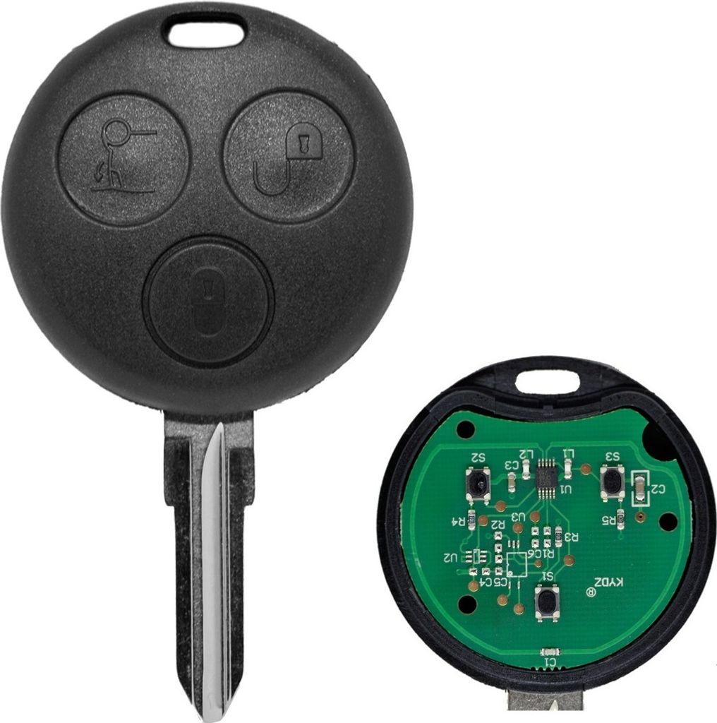 Auto Schlüssel Funk Fernbedienung 1x Gehäuse + 1x Rohling + Produktbild 