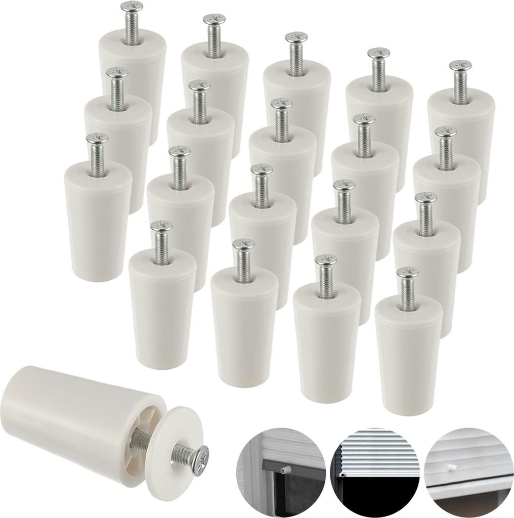20er Pack Anschlagpuffer Stopper, 40 mm,PVC Konusdesign,Montageset mit Dübeln und Schrauben
