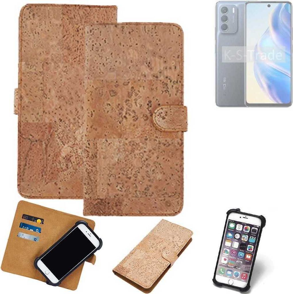 K-S-Trade Hülle kompatibel mit Infinix Zero 5G 2023 (X6815C) Kork Handyhülle Cover Schutzhülle TPU Case Bumper in Hellbraun, (1x)
