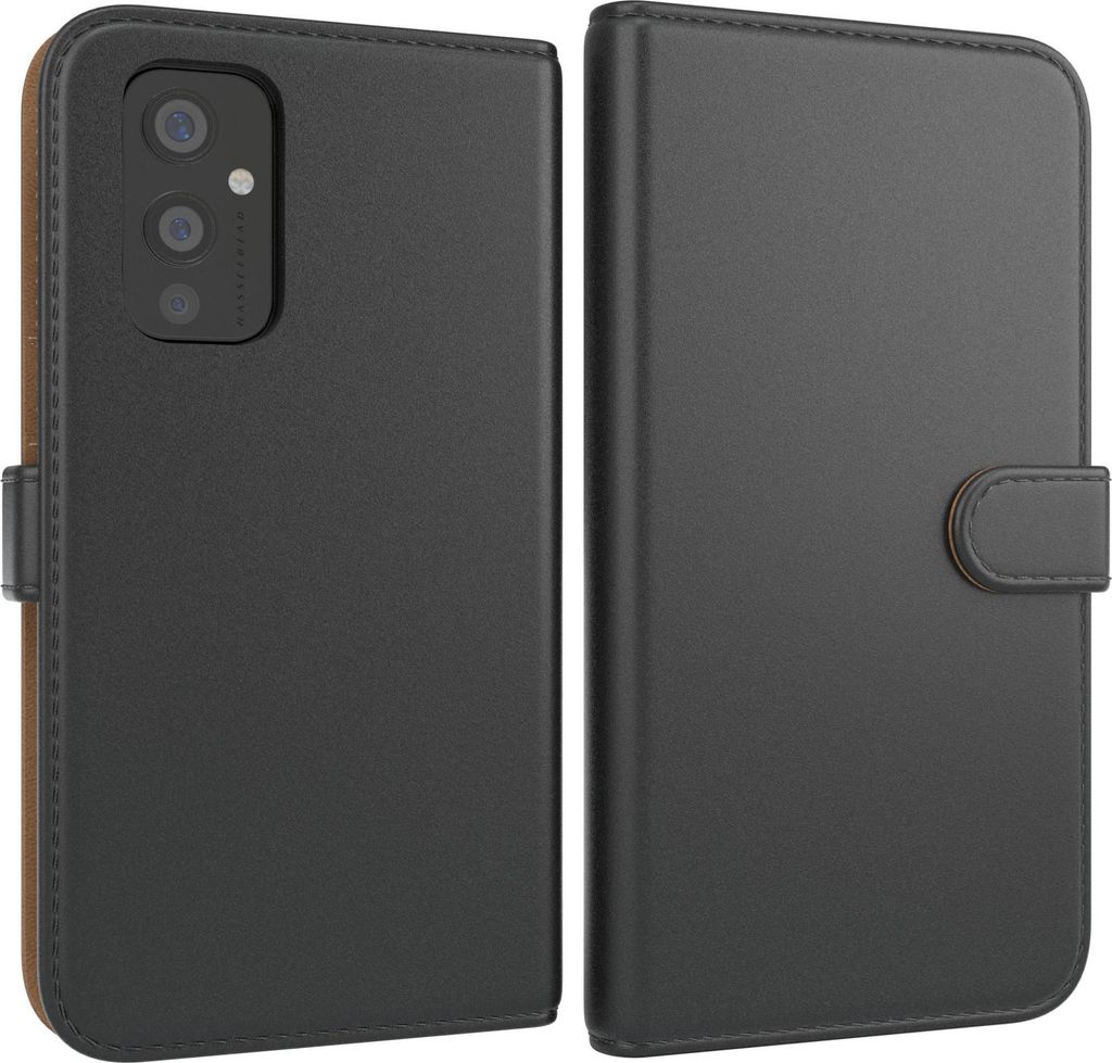 EAZY CASE Business Hülle für One Plus 9 klappbar, Premium Kunstleder Handyhülle mit Kartenfach
