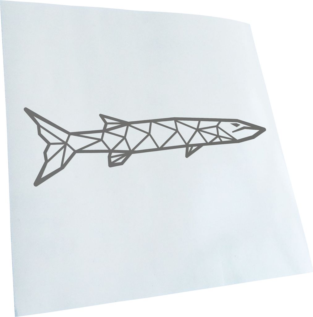 Kiwistar - Autoaufkleber - Barakuda Polygon - Schwarz - 20x6cm - Aufkleber für Auto, Laptop, Fahrrad, LKW, Motorrad mehrfarbig JDM Decal Racing