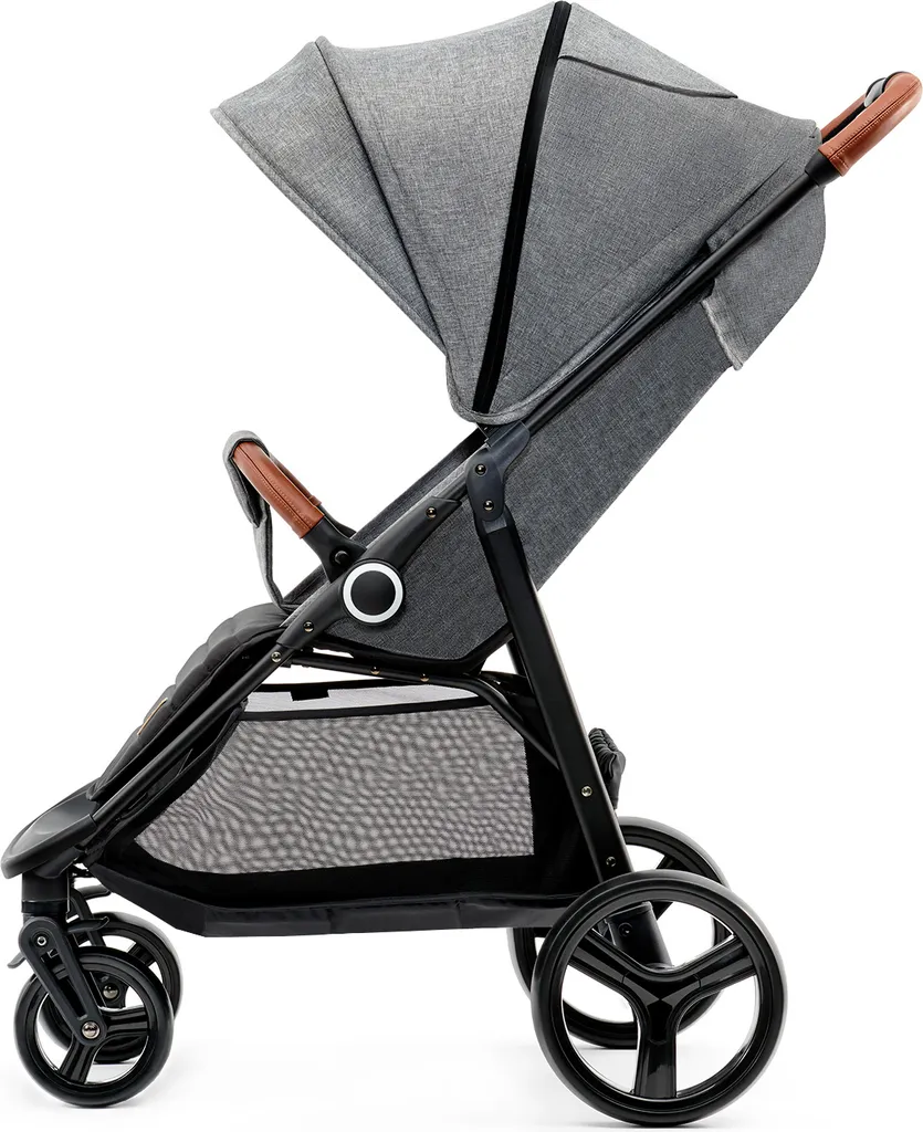 Poussette Grande Plus Kinderkraft Grise - Pliage une Main et Assise XXL Sport