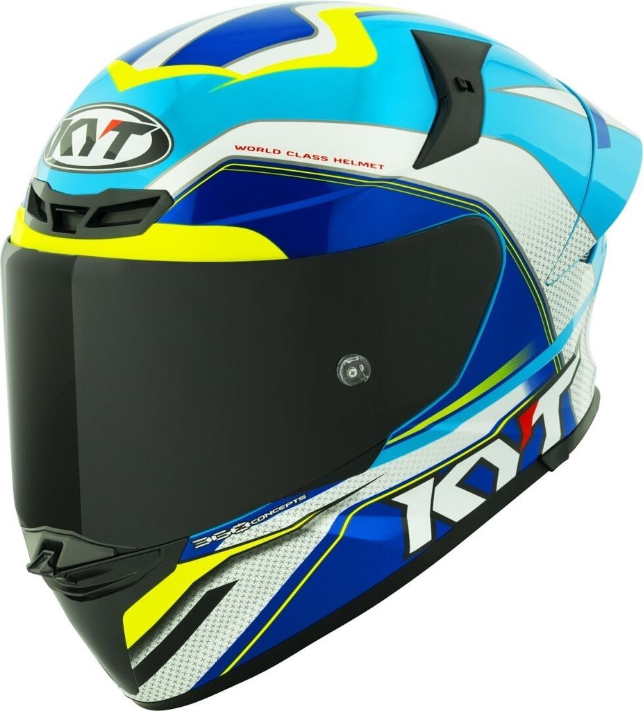 KYT TT-Revo Grand Prix Helm, weiß/blau, 2XL (63)