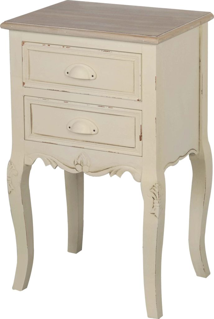 OXM Nachttische Rimini Creme / Hellbraun 41 x 67 x 31 cm