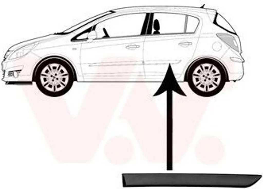 VAN WEZEL 3750425 Enjoliveur de porte Arrière gauche pour Carrosserie