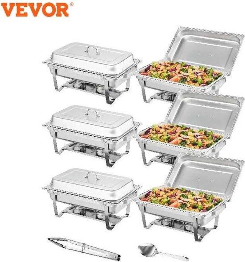 Wärmebehälter 6-teilig, Buffetwärmer, Servierschale, Warm/Kalt