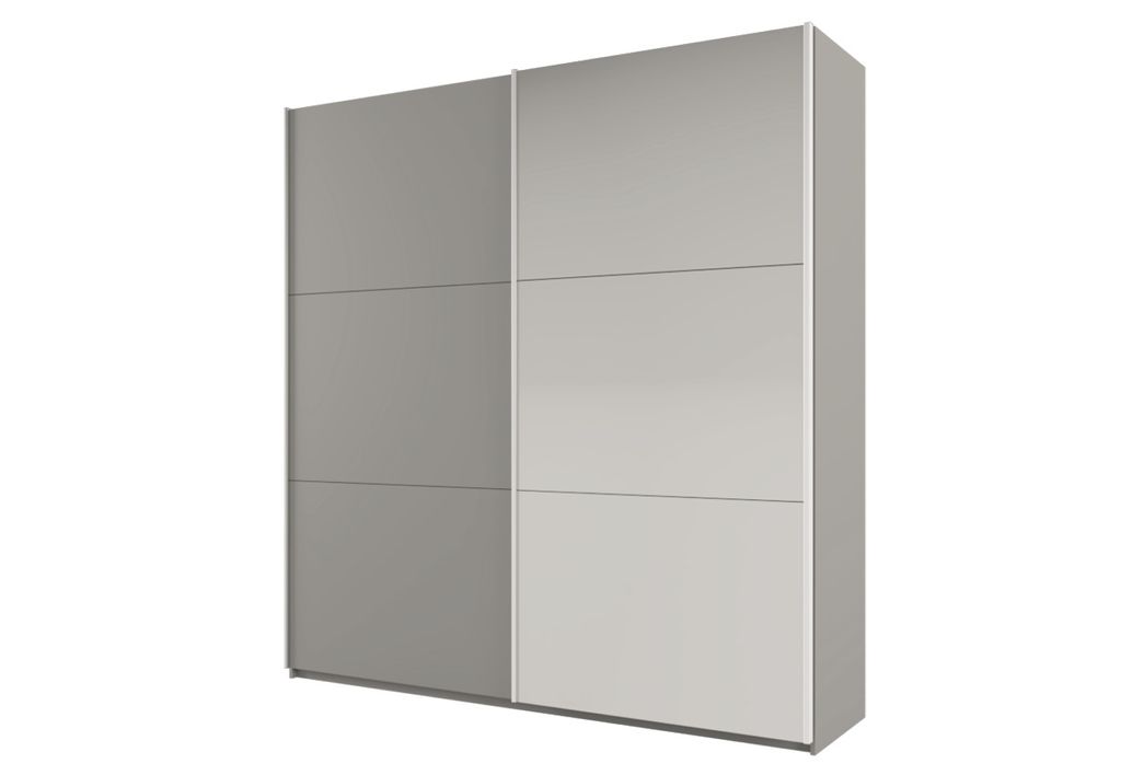 Kleiderschrank 225 EUDORA mit Spiegel - Platin