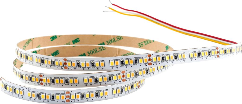 CCT LED-Streifen – 192 LEDs/m, 24 V, 16 W/m, 2200 lm/m, 2700–6500 K CRI größer als 82