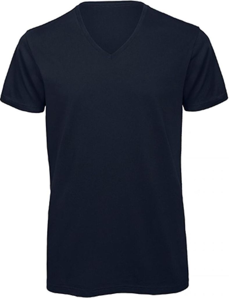 B&C TM044 | Herren V-Neck T-Shirt / 100% Organic Baumwolle - Farbe: Navy - Größe: S