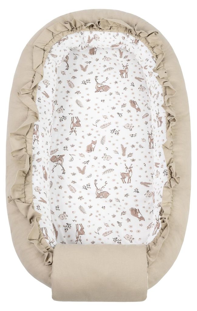 SENSILLO - Babynest - Nestchen Baby aus Baumwolle - 80x45cm, Waldbeige