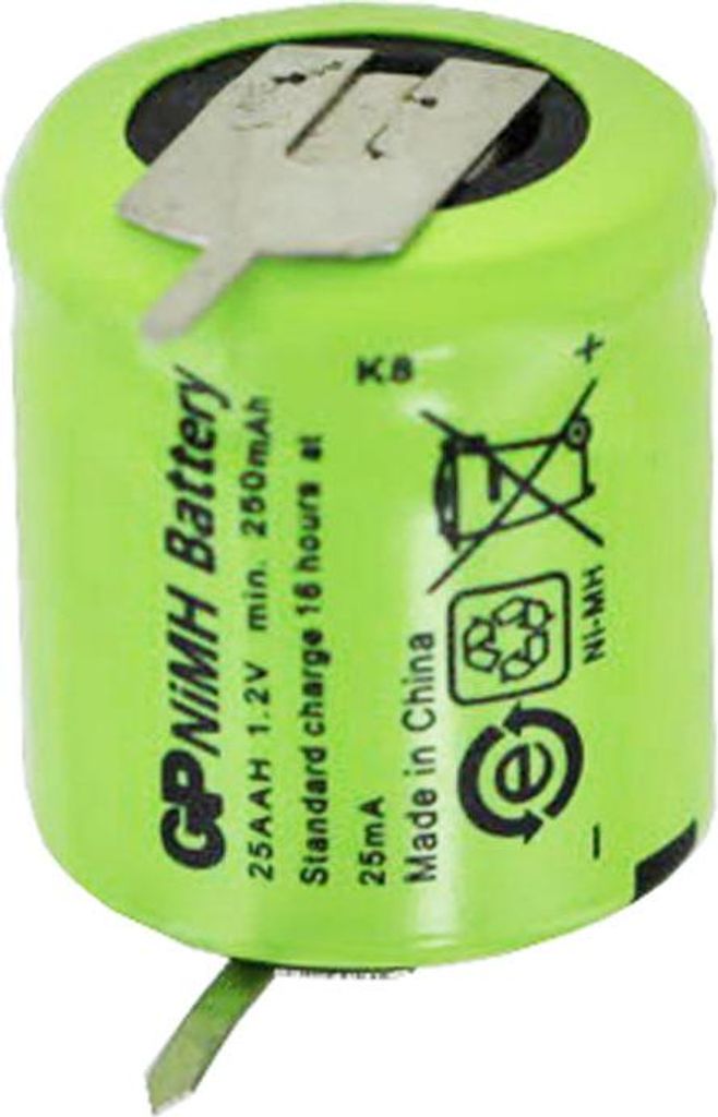 Akku passend für Sanyo N-110AA Akku NiMH 1/3 AA Mignon mit 1-er Print Kontakten