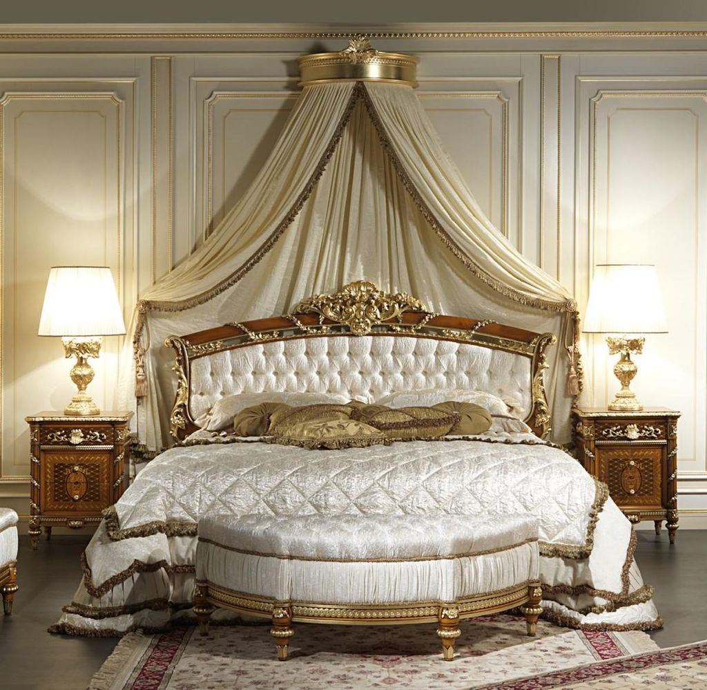 Casa Padrino Luxus Barock Schlafzimmer Set Weiß / Braun / Produktbild 