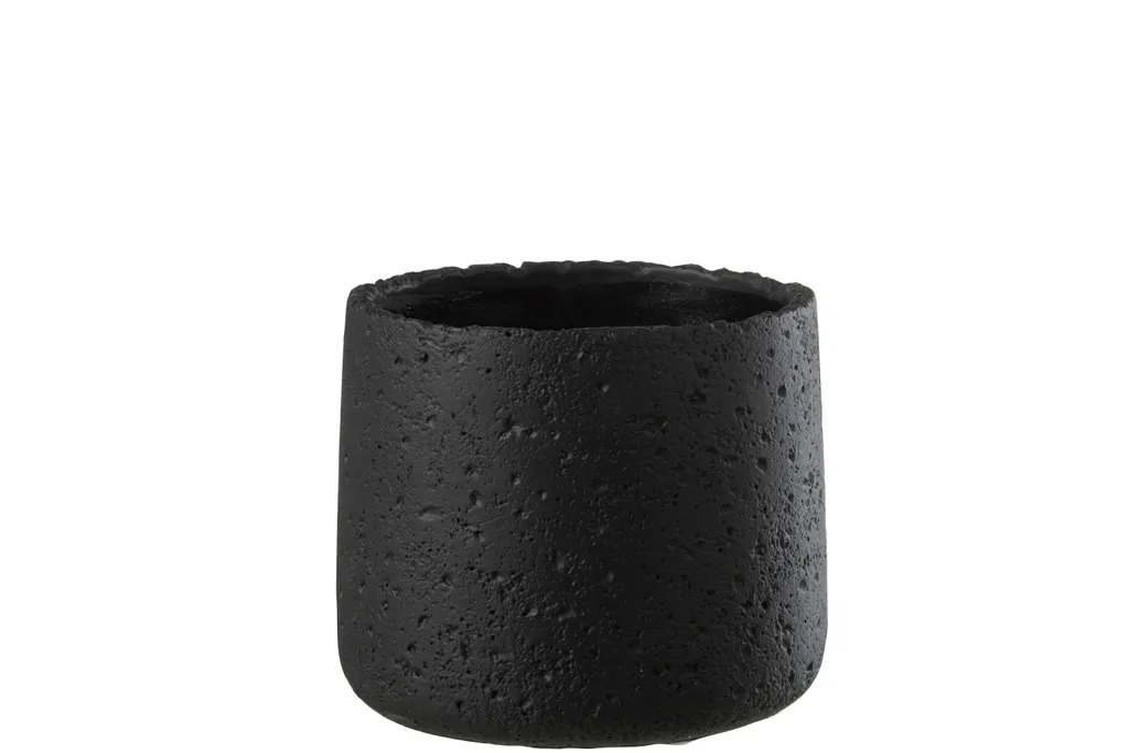 Cache-pot design en ciment noir mat J-Line Potine taille M
