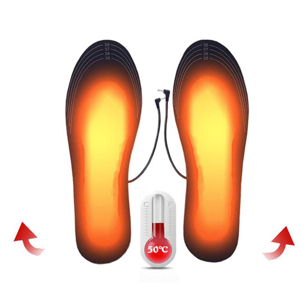 Paar USB Beheizt Schuhe Einlegesohlen Elektro Halten Stiefel Warm Socken Set 