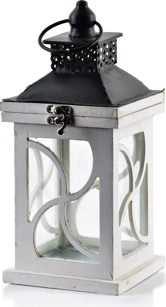 Photophore bois Lokke blanc 29,5 cm - Décoration zen pour intérieur sombre