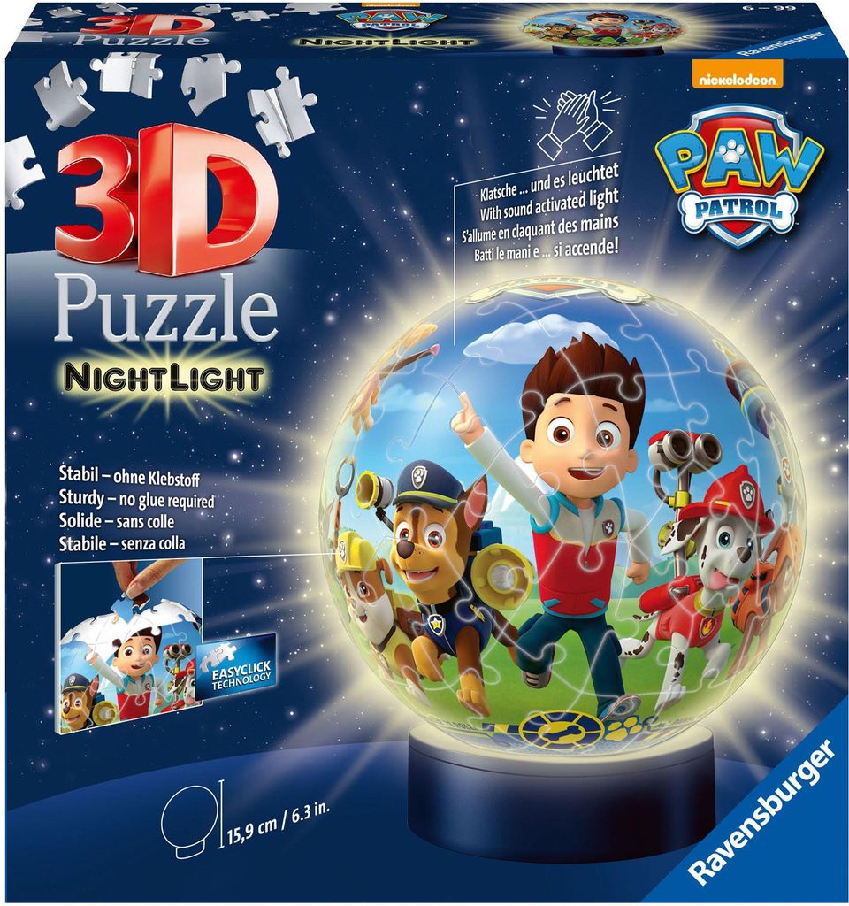 Ravensburger Puzzle 3D Paw Patrol comme veilleuse Image du produit 