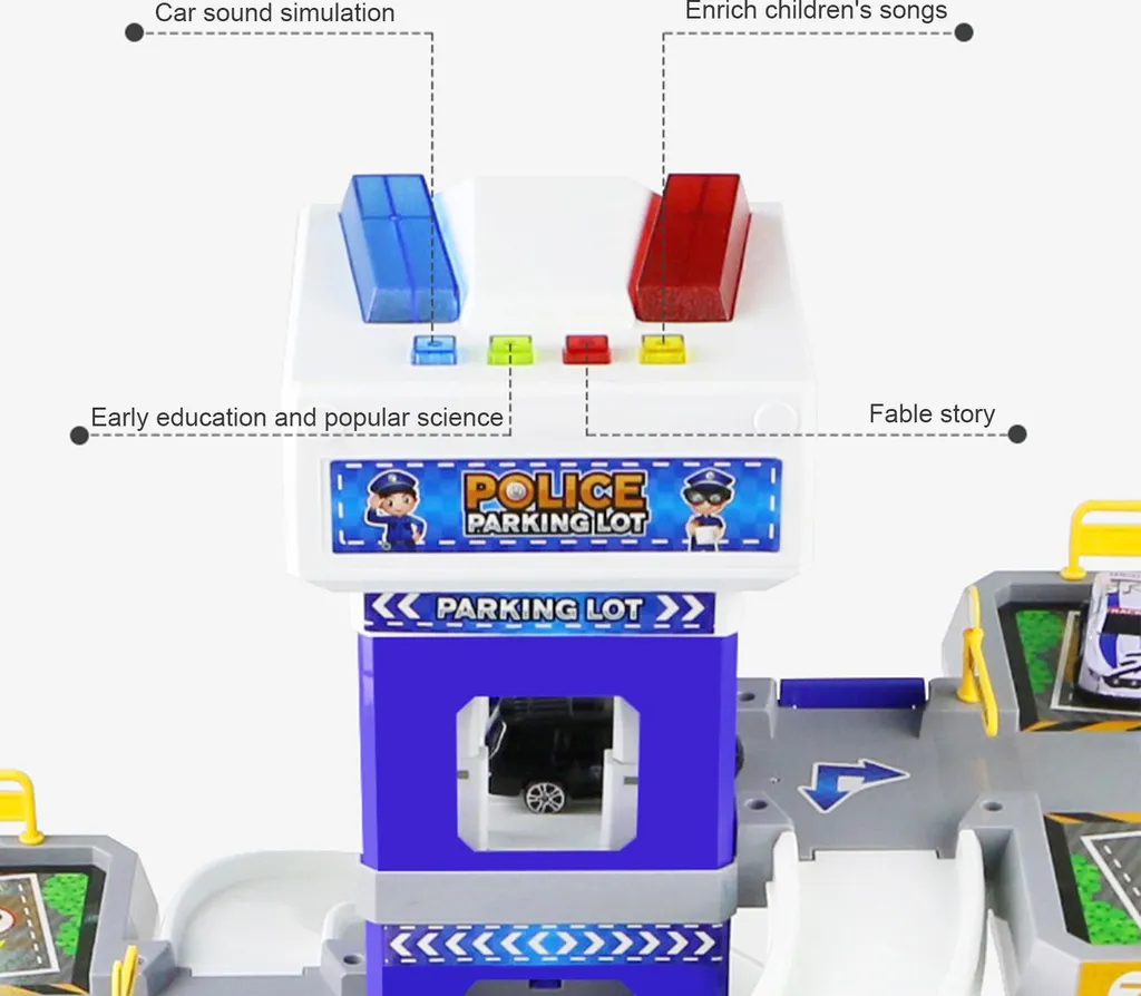 Circuit de Voiture Enfant et Grand Garage de Parking Multi-Niveaux Set