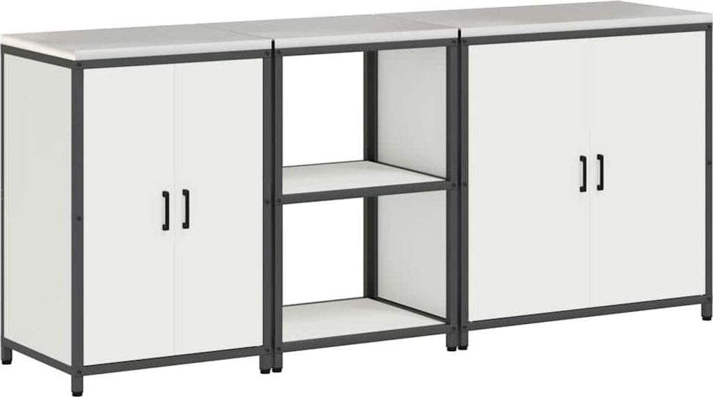 Aufbewahrungsset für die Küche 3 pcs Weiß Kaltgewalzter Stahl