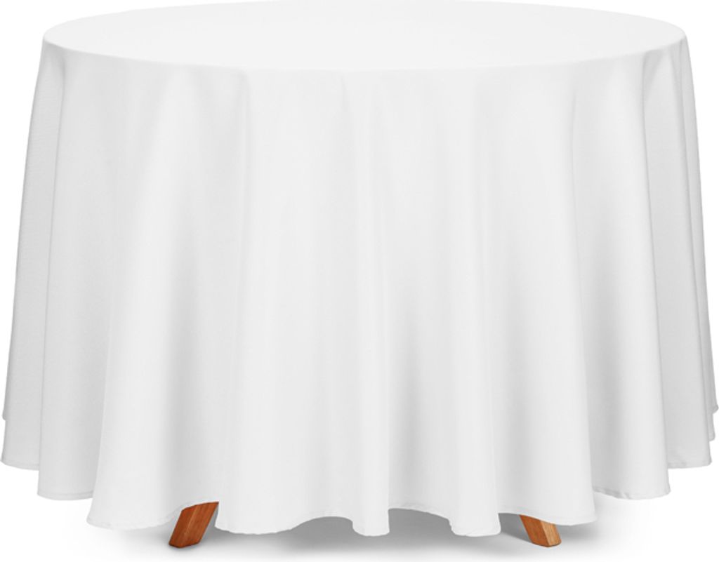 10x Tischdecke, weiß, Ø 280 cm, Polyester, rund, Stoff Produktbild 