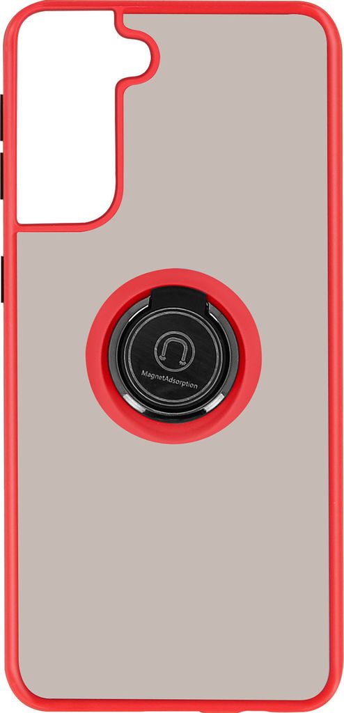 Hybrid Handyhülle mit Ring-Halterung für Samsung Galaxy S21 – Rot