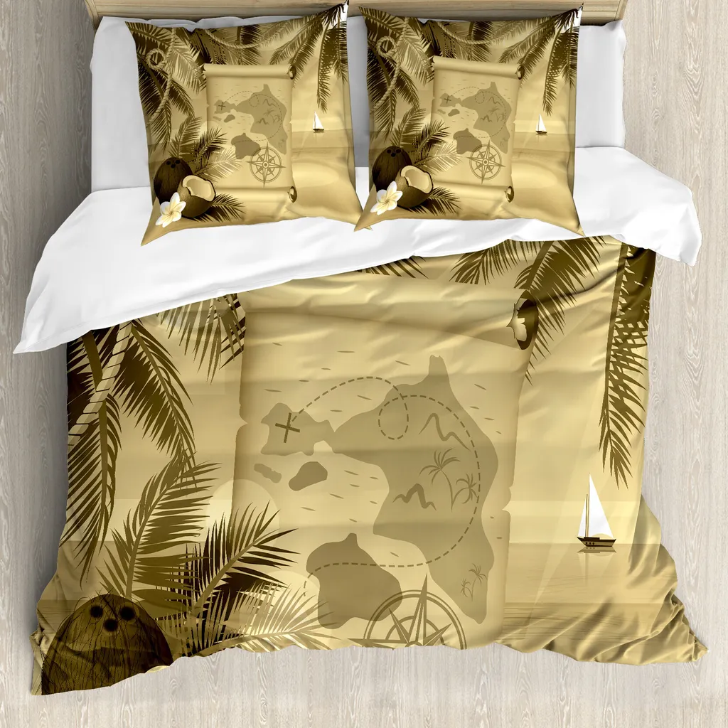 Set Letto ABAKUHAUS Isola Seppia 200x200: Microfibra Anallergica