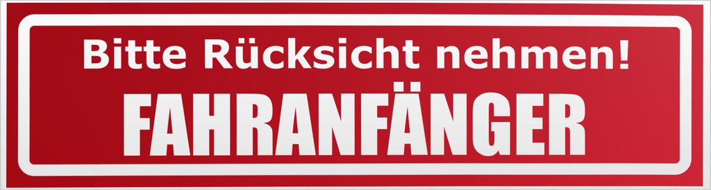 Kiwistar Bitte Rücksicht nehmen. Fahranfänger invertiert Magnetschild Schild magnetisch - 20cm Rot - reflektierend - Magnetfolie für Auto PKW Kfz